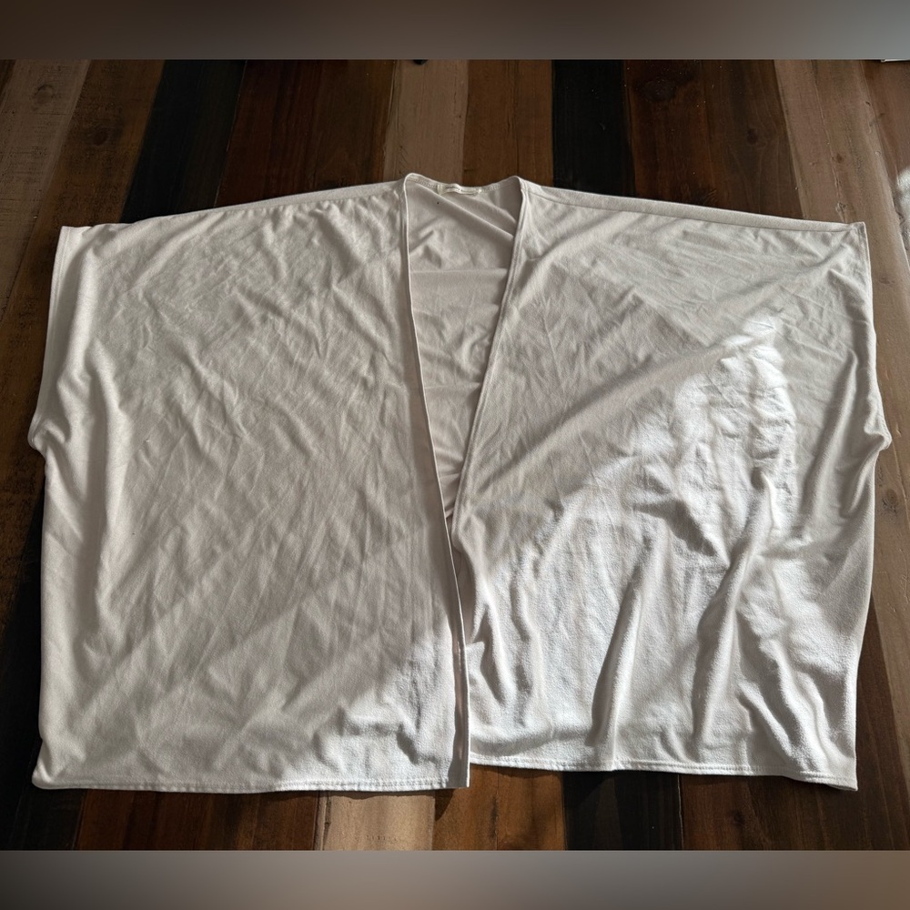 Cream suede poncho t-shirt